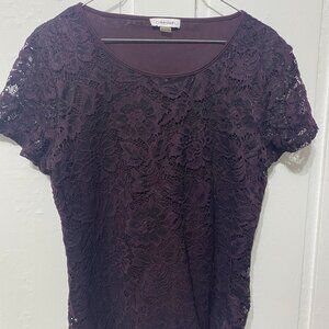 Calvin Klein Purple Lace Top
